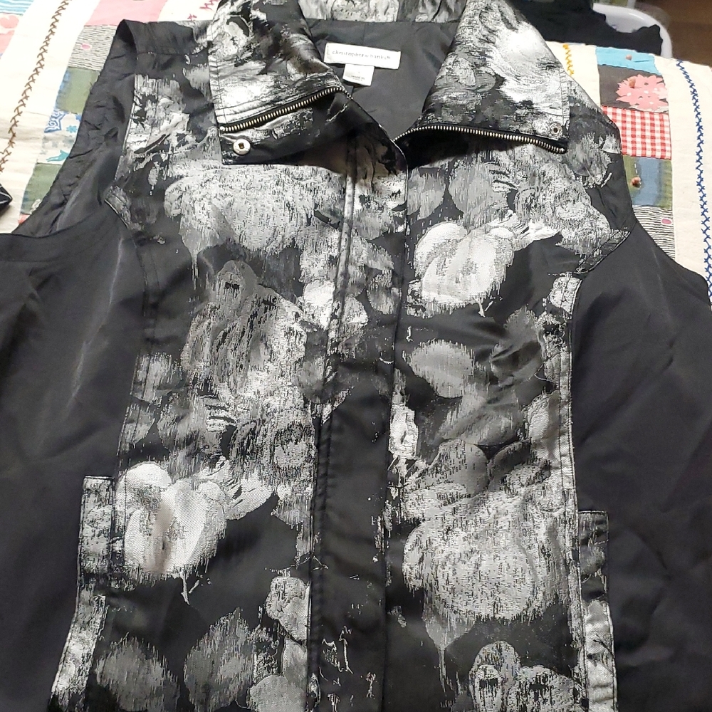 Christopher & Banks Monochrome Floral Vest
